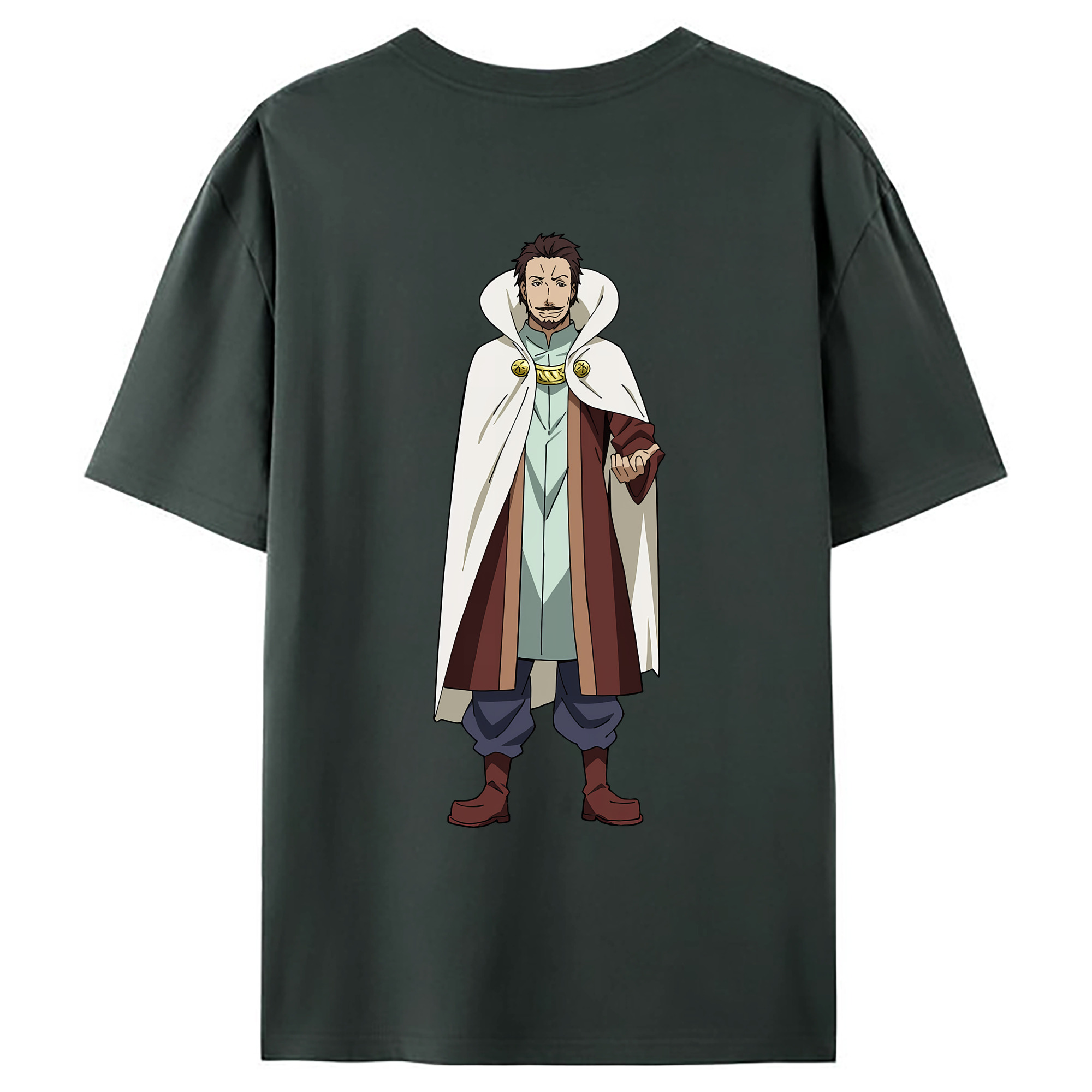 （画像用） 転スラ Regarding Reincarnated to Slime 綿100％ メンズ半袖Tシャツ（バックプリント） 通気性